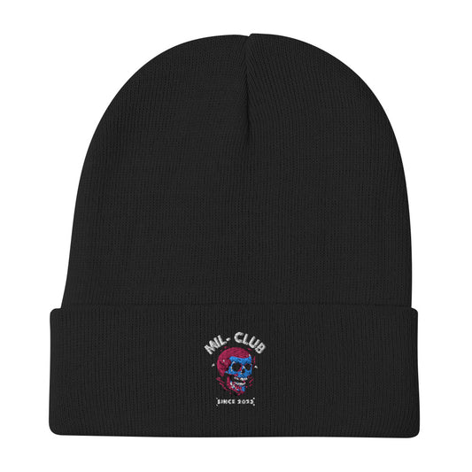 Skull MIL-CLUB Embroidered Beanie